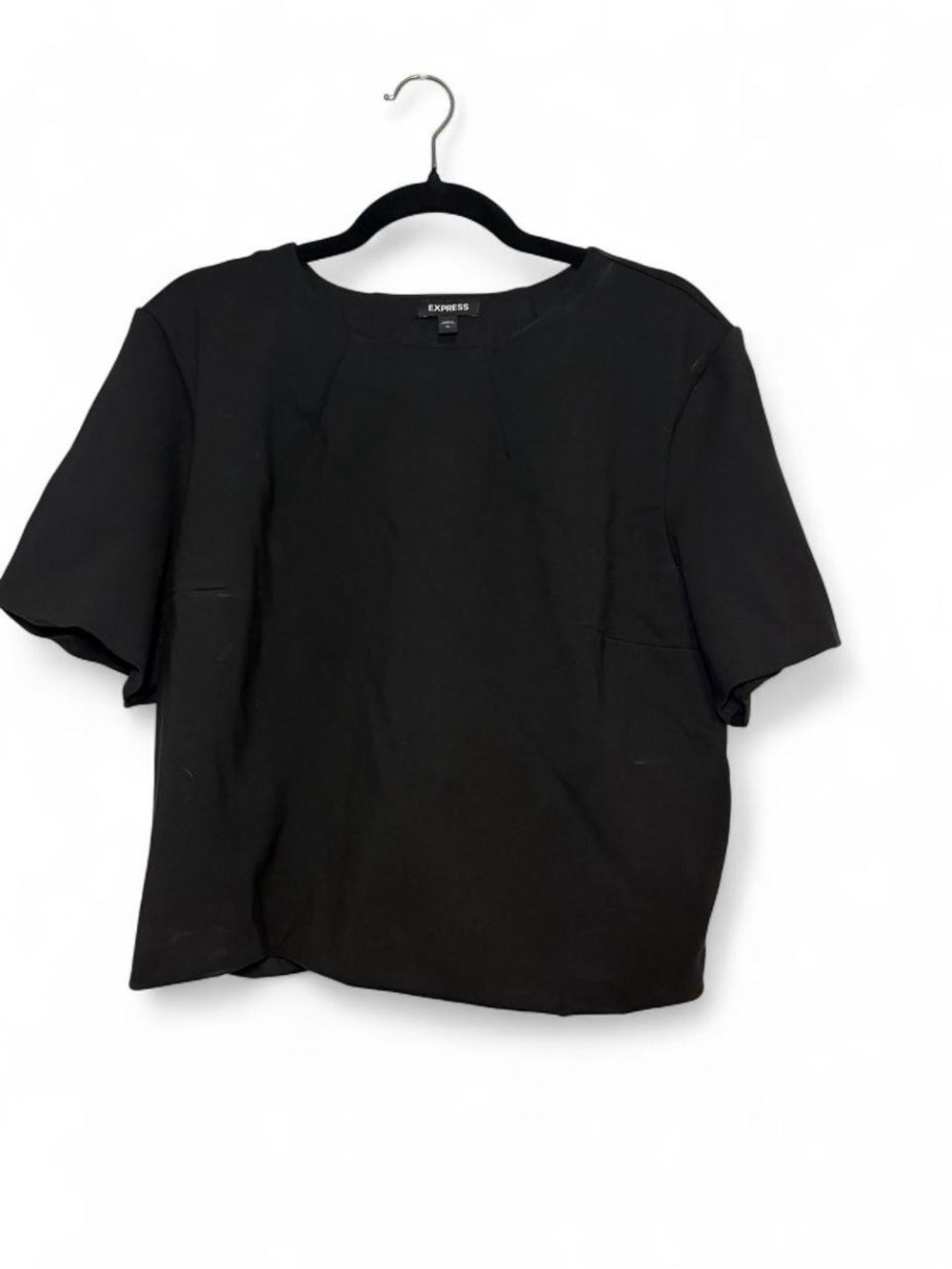 Y2K Era Express Black Short Sleeve Minimalist Blouse